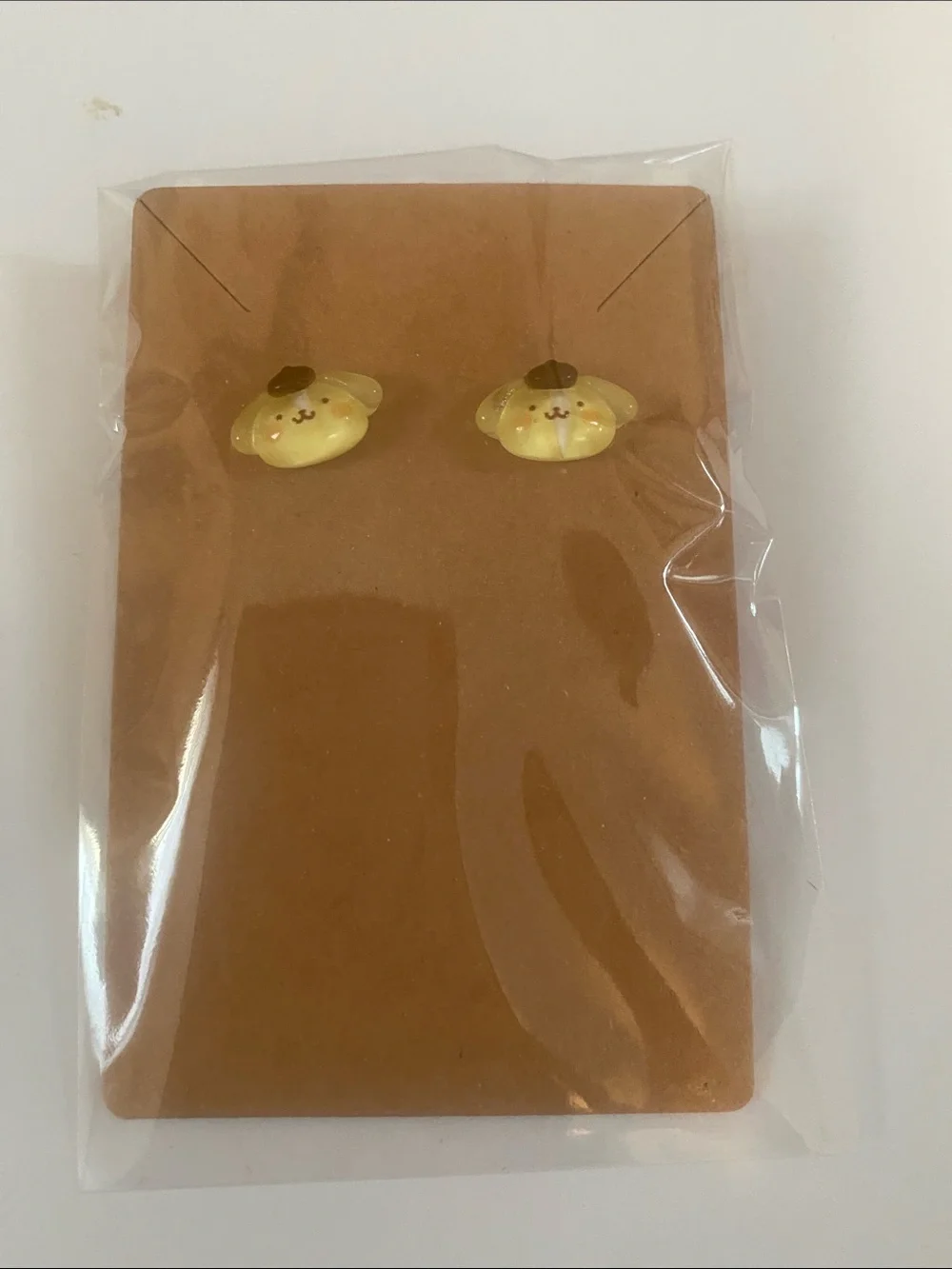 Yellow Dog Face Stud Earrings - Unbranded